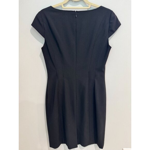 Tahari Arthur S. Levine black cap-sleeve sheath dress, size 6. - Picture 4 of 16